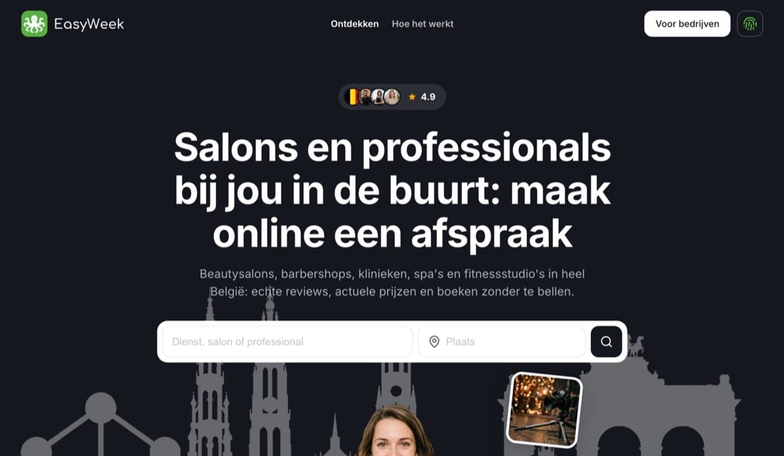 Startpagina van de EasyWeek-catalogus in België
